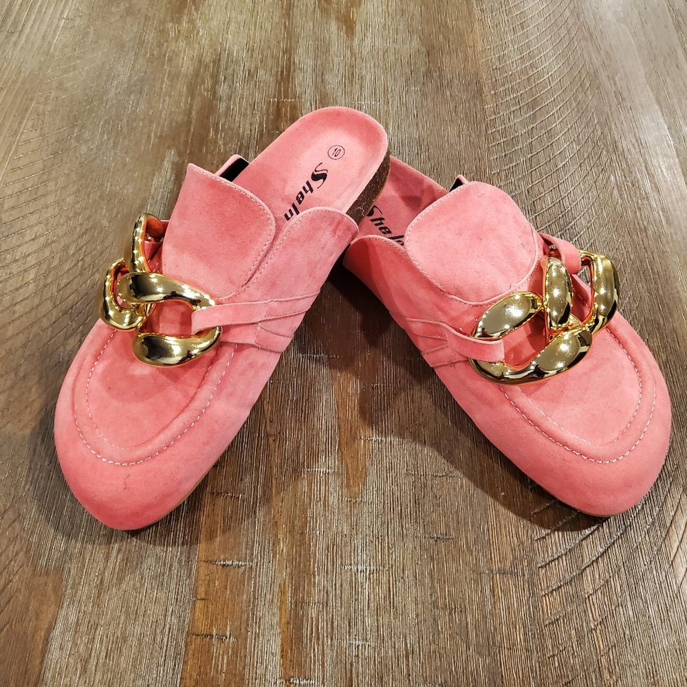Fuschia Backless Flat Slide Ons (10M)